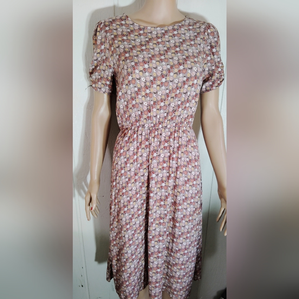 LIKE NEW!! MIMI CHICA, Earth Tones Floral Midi Dress. Size S